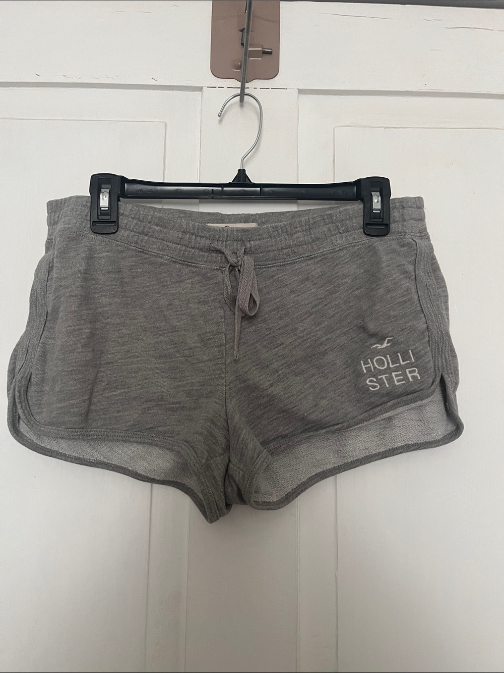 Hollister Women's Heather Gray Knit Drawstring Athletic Shorts